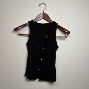 Asymmetric Slit Sleeveless Top - Size S